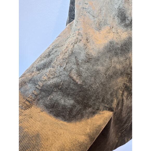 PAIGE Hollie Double Breasted Corduroy Blazer Brushed Olive Green Velour Women XL - Picture 9 of 10